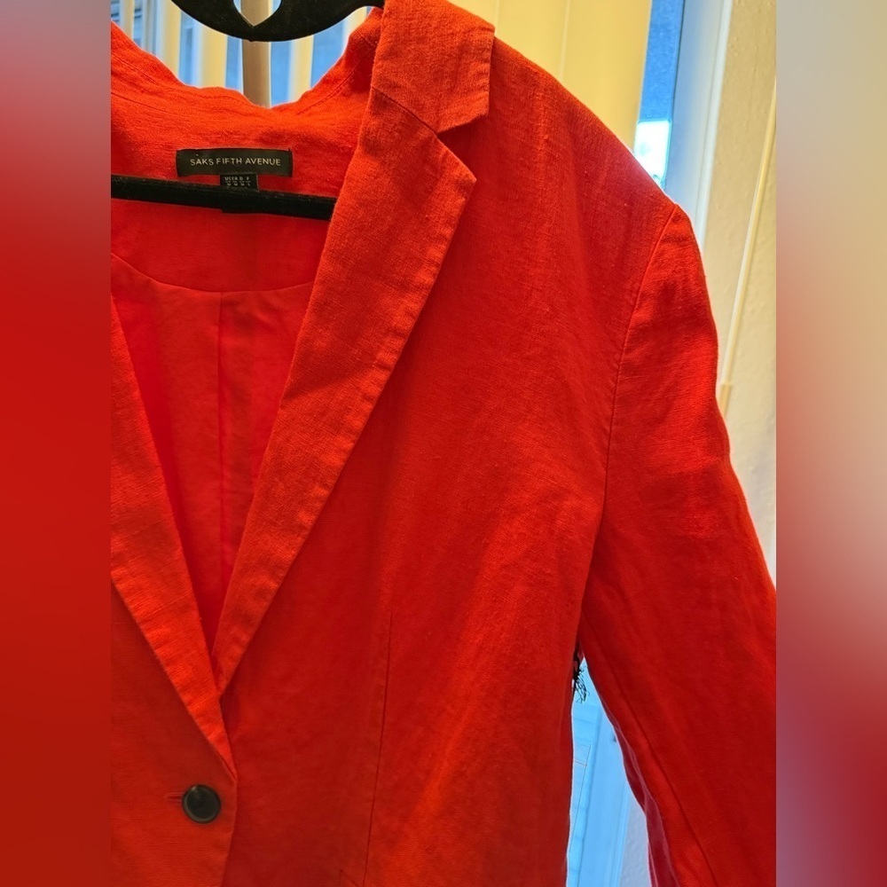 Saks Fifth Avenue Red Jacket Brand NWOT - Picture 9 of 14